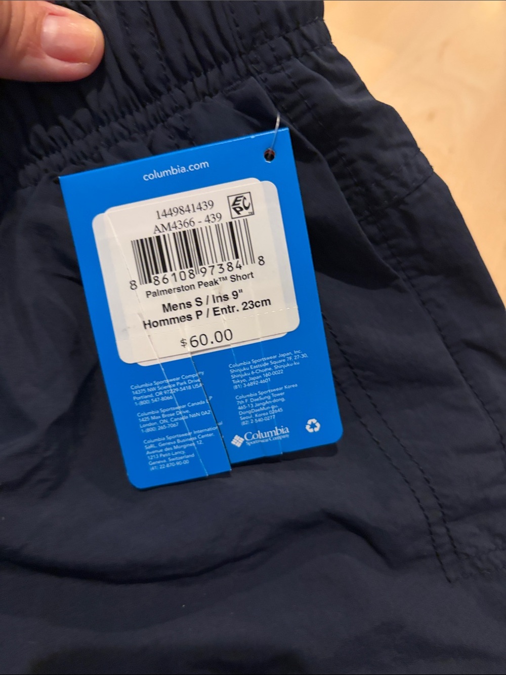 NWT Columbia Palmerston Peak Men’s Shorts Size Small Navy Omni-Shade - Picture 5 of 5
